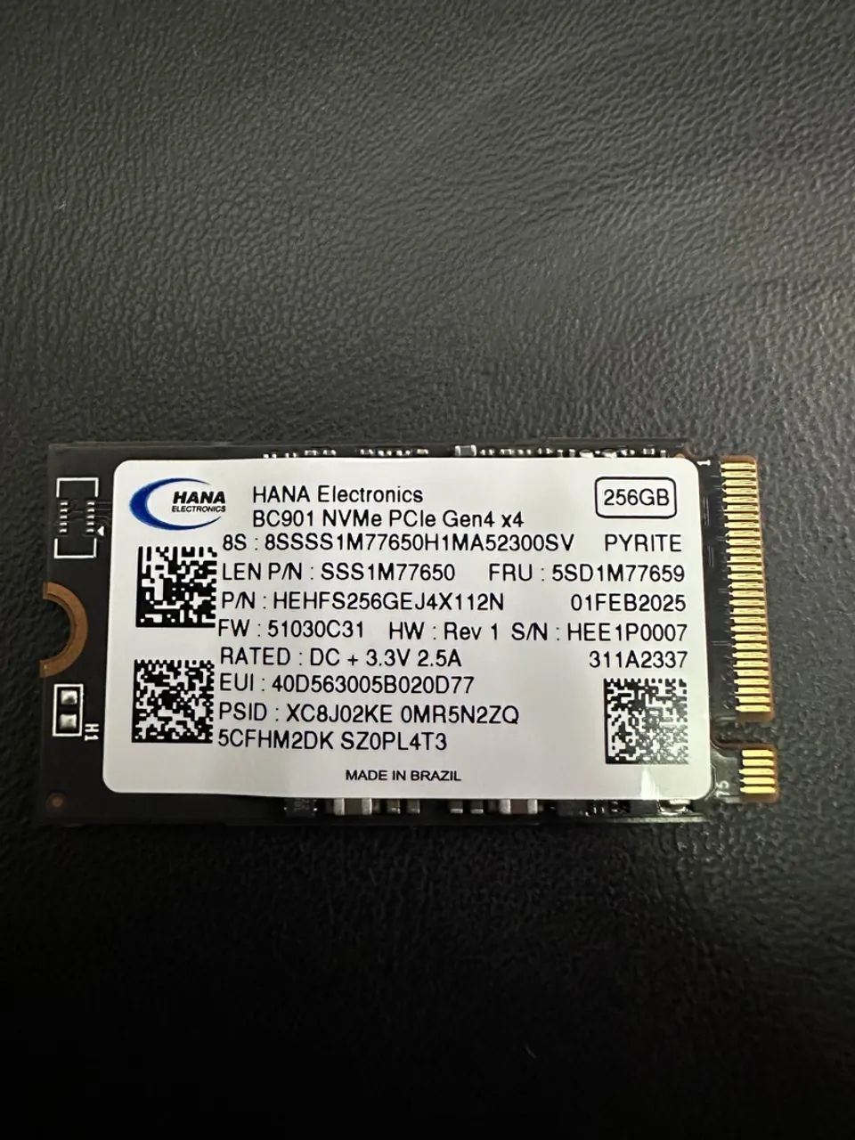 SSD Original LENOVO (sem uso)