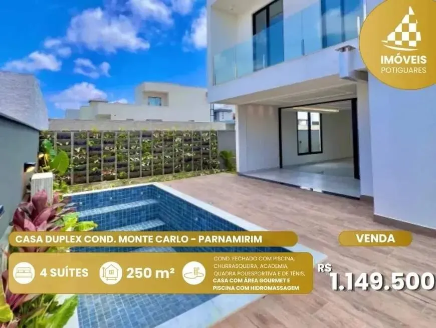 Casa à venda, 4 quartos, 4 suítes, 2 vagas, Parque das Nações - Parnamirim/RN