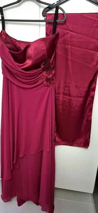 Vestido de festa longo vinho - Foto 2