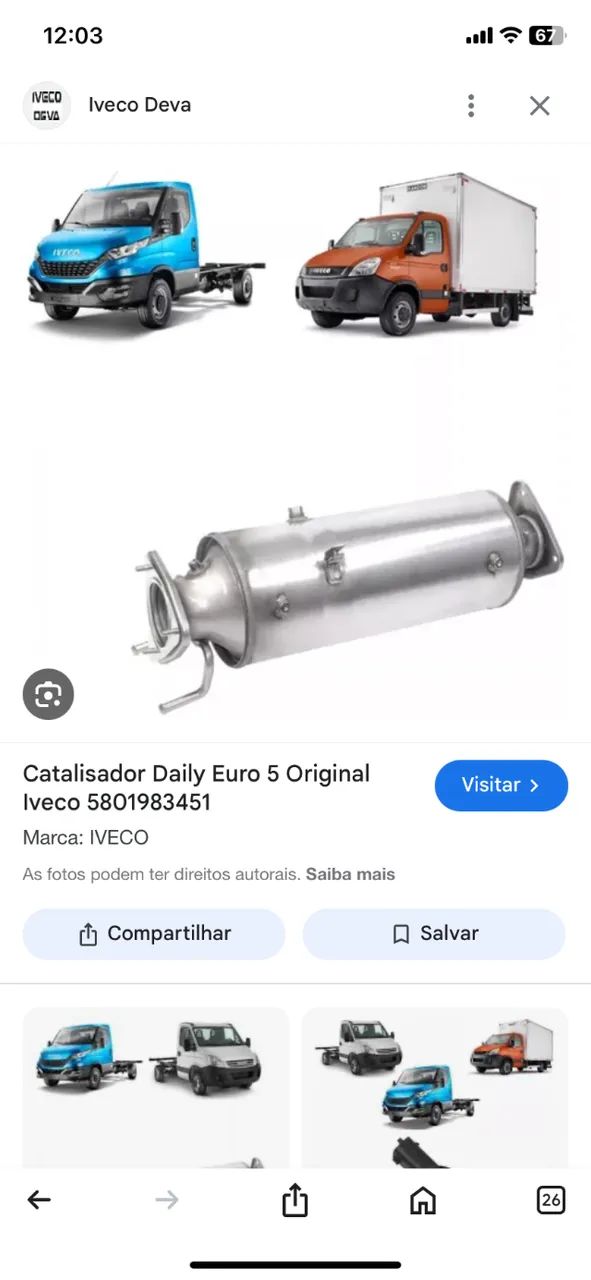 Catalisador do iveco 70c17