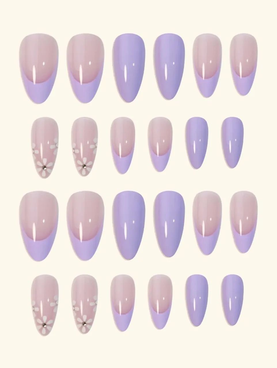 24 Peças de Unhas Postiças + Cola Transparente + Lixa de Unha - Foto 4