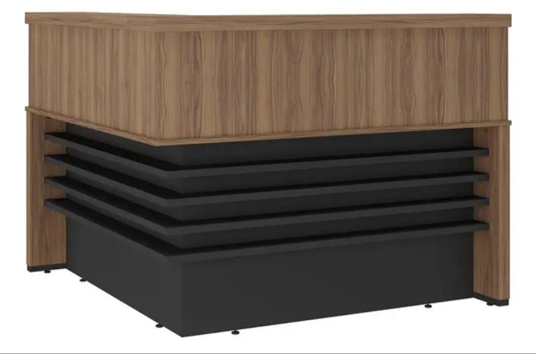 Semi-new cashier and service counter. Two months of use. Walnut and black color, beautiful.