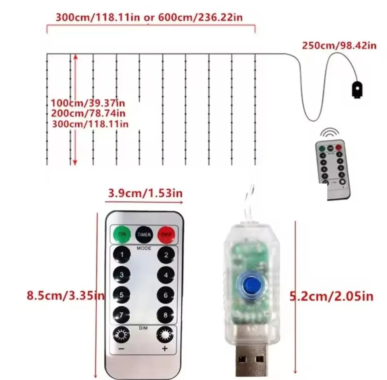 Luzes de Fada para Carro com Controle Remoto - Foto 3