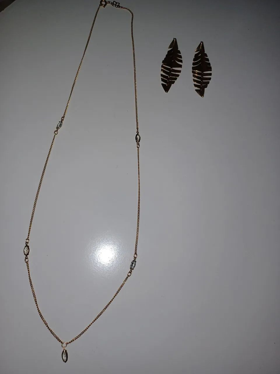 Conjunto de Colar e Brincos Folheado a Ouro - Foto 4