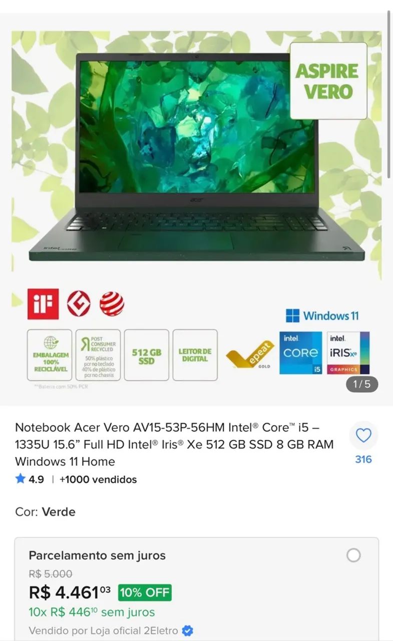 Troco Notebook em pc gamer 