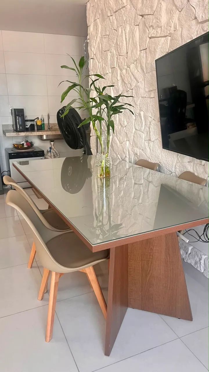 Mesa de vidro para 6 cadeiras  - Foto 3