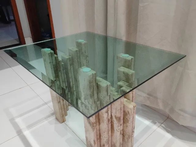 Mesa de centro em mármore e vidro - Foto 3