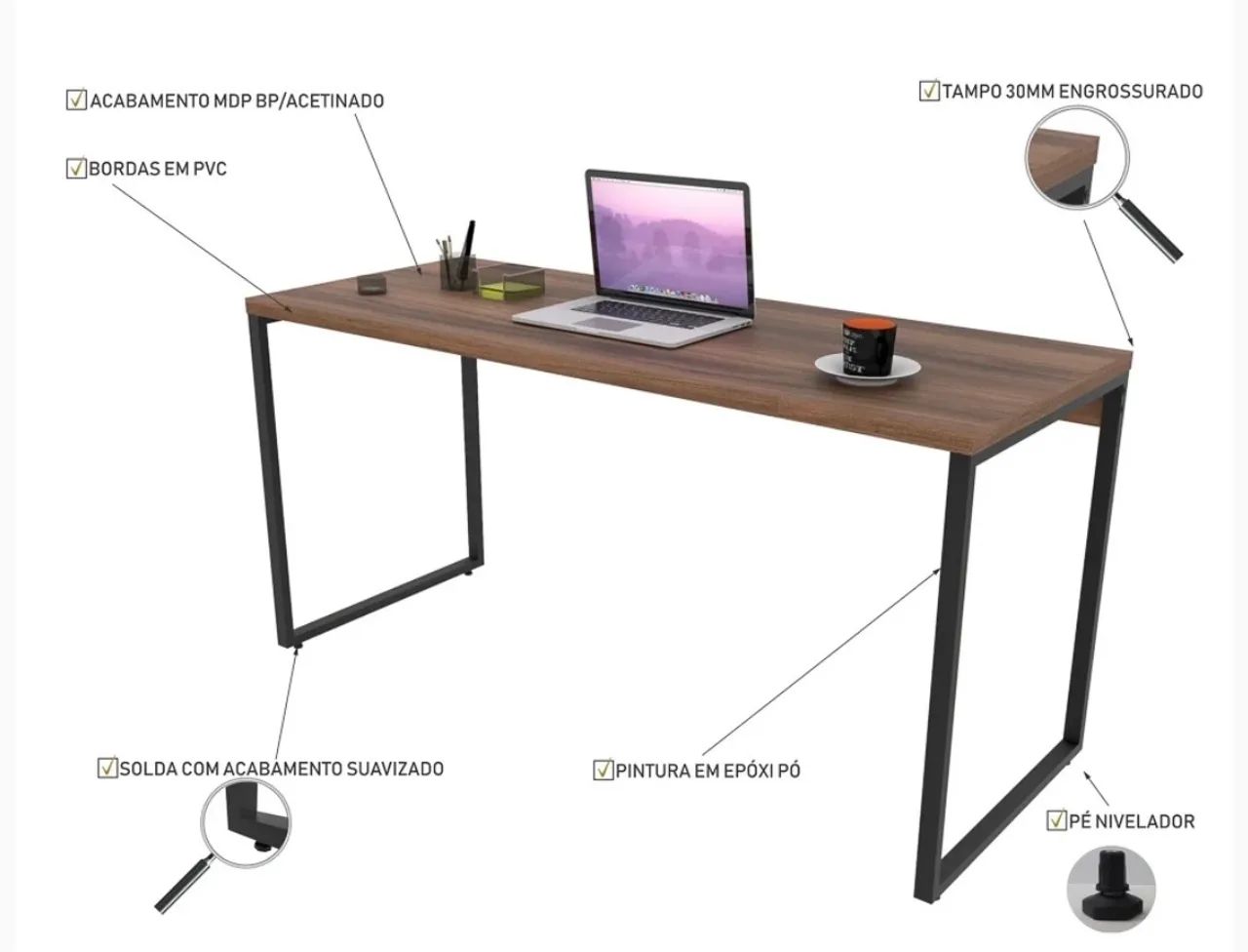Mesa para escritório home office - Foto 3