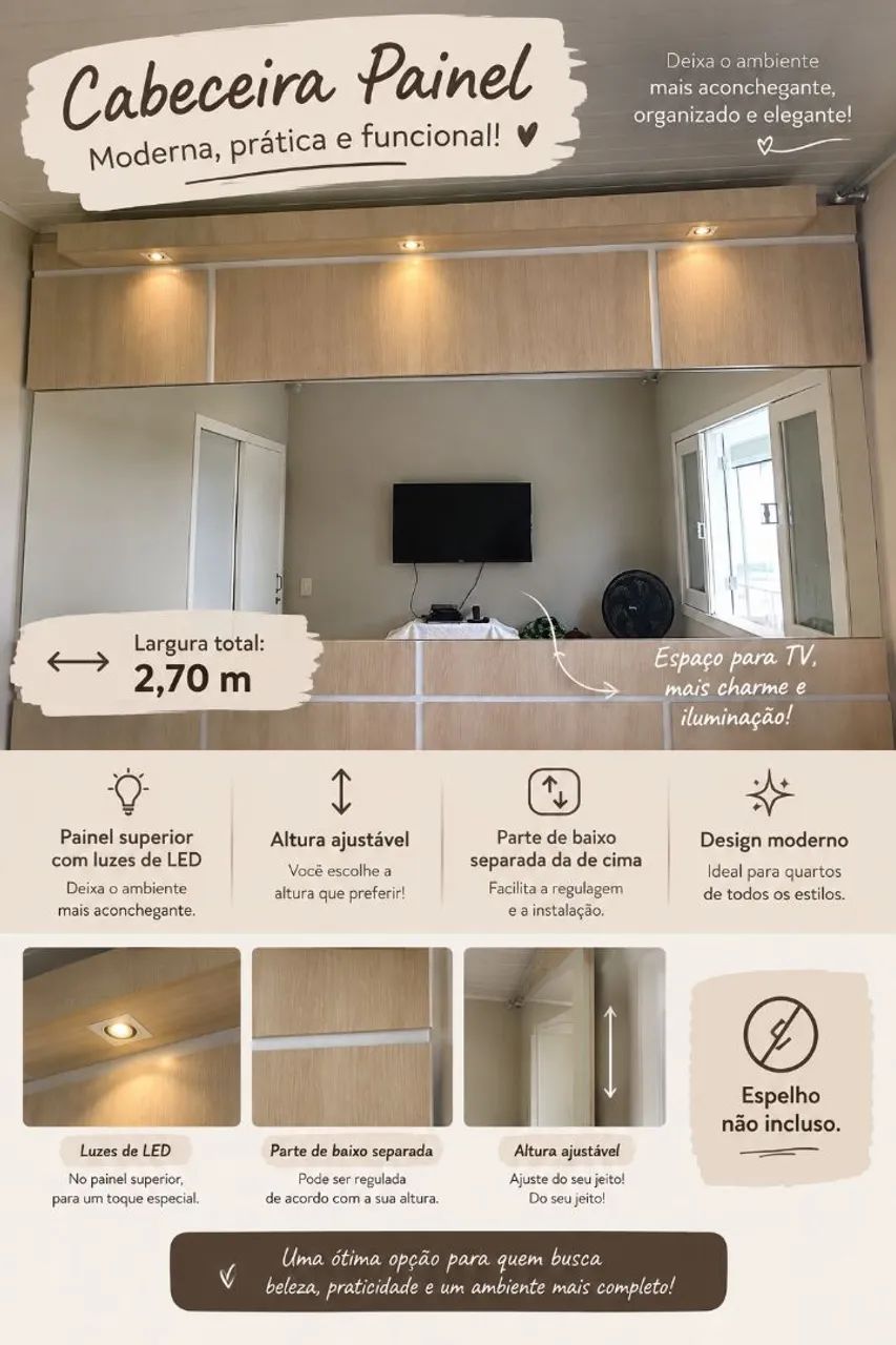 VENDO CABECEIRA COM PAINEL E NICHOS