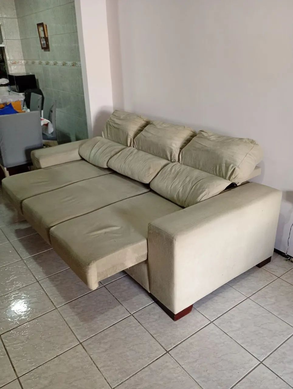 Sofá Retrátil Reclinável 3 lugares