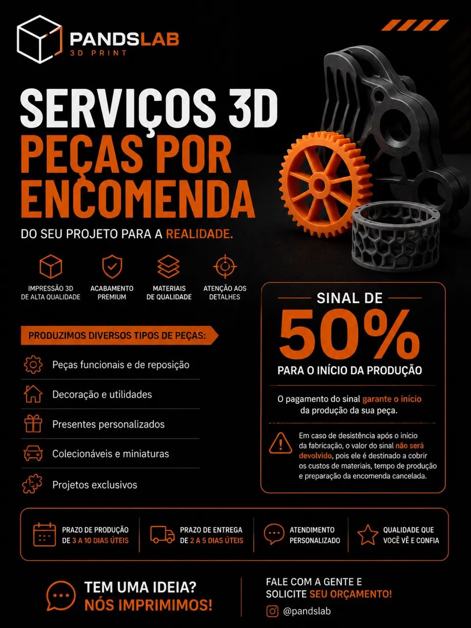 Peças em Impressão 3D
