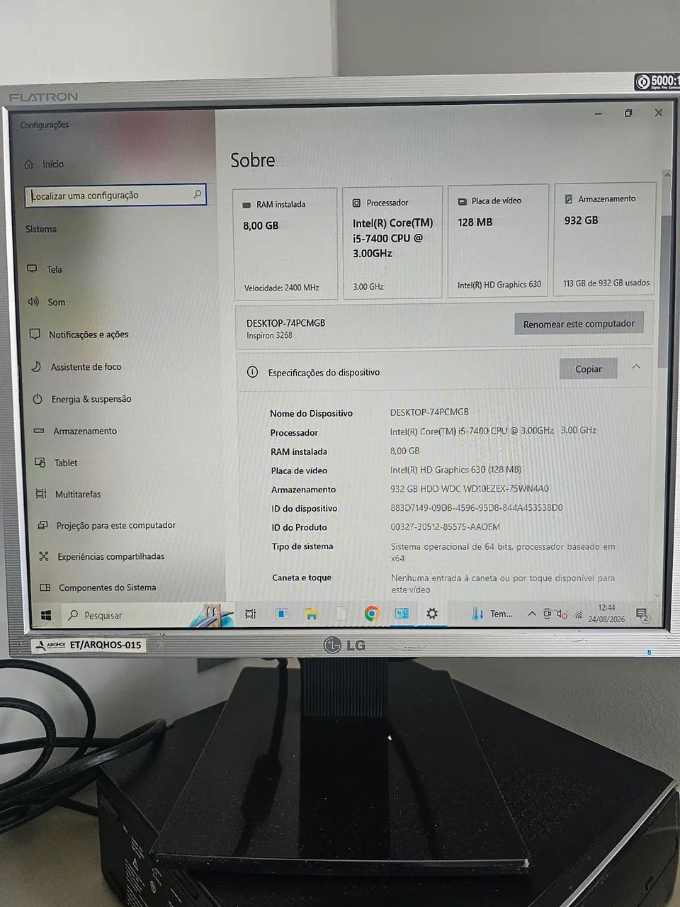 PC desktop Dell Inpiron Core I5 7th Gen - Foto 2