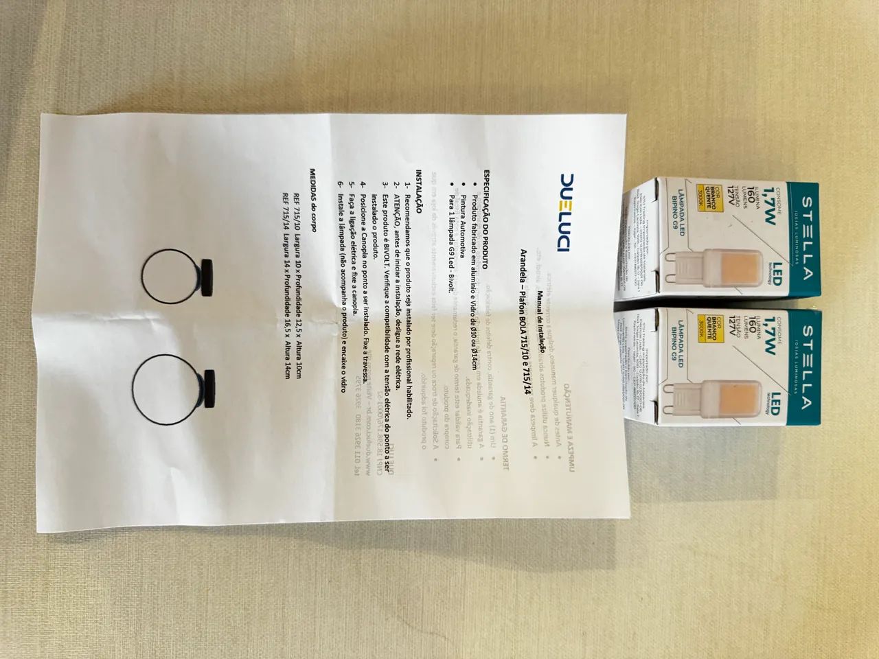 Kit com 2 arandelas Plafon Bola - Foto 5