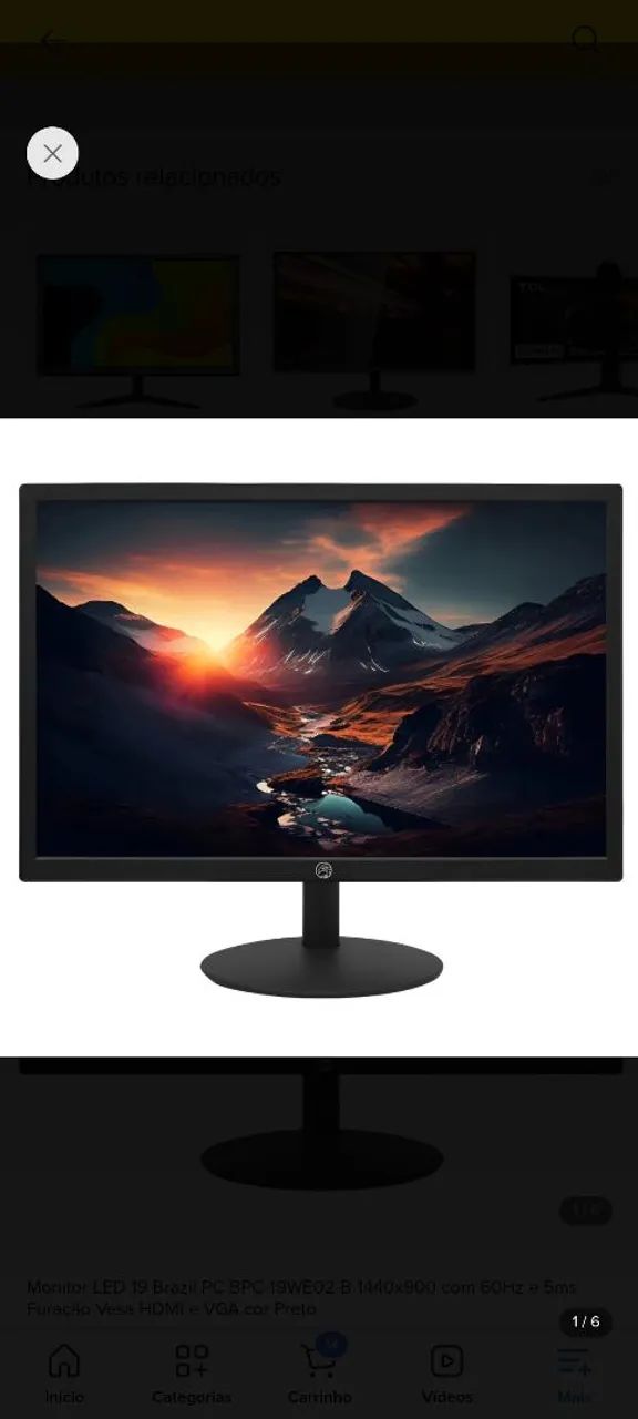 Vendo kit monitor Brazil Pc19 polegadas com teclado e mause 