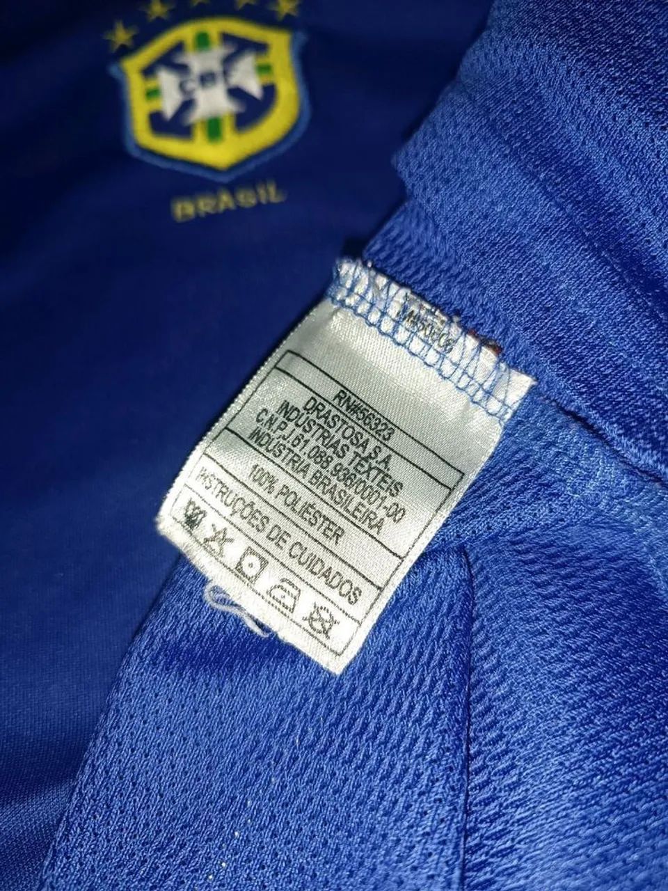 Camisa Original 2004 2005 CBF Seleção Brasileira Azul Nike Total 90 Tamanho P Brasil  - Foto 2