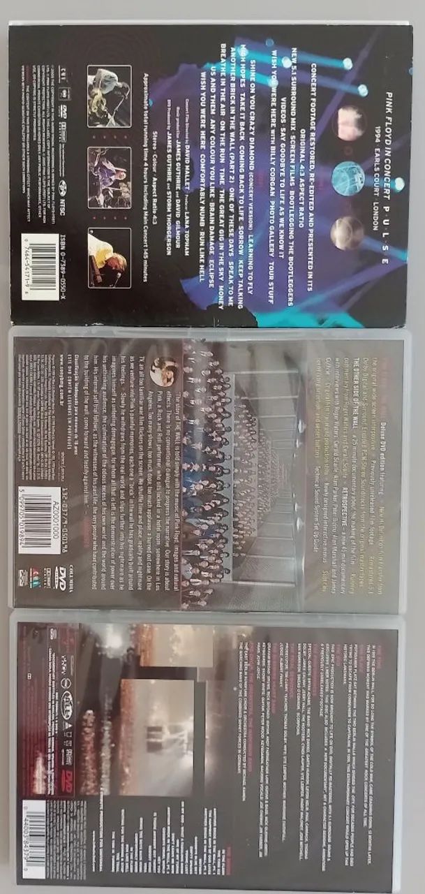 DVDs - PINK FLOYD - THE WALL(FILME E SHOWS)+PULSE(SHOW DUPLO