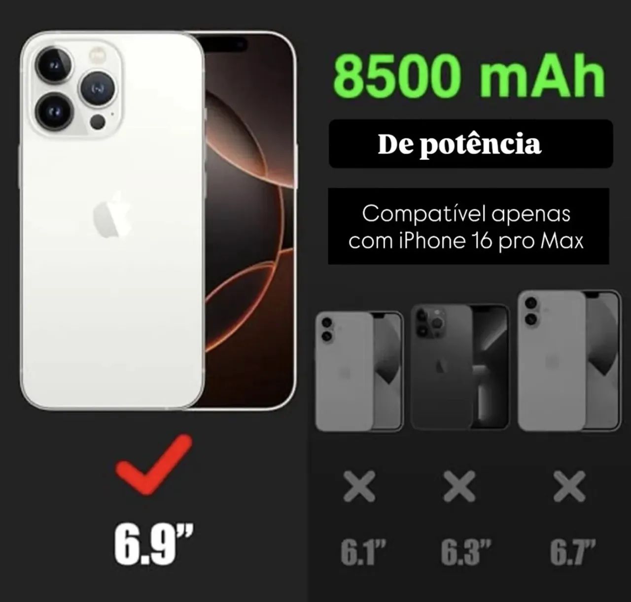 Capa carregadora para iPhone 15 pro Max  - Foto 4
