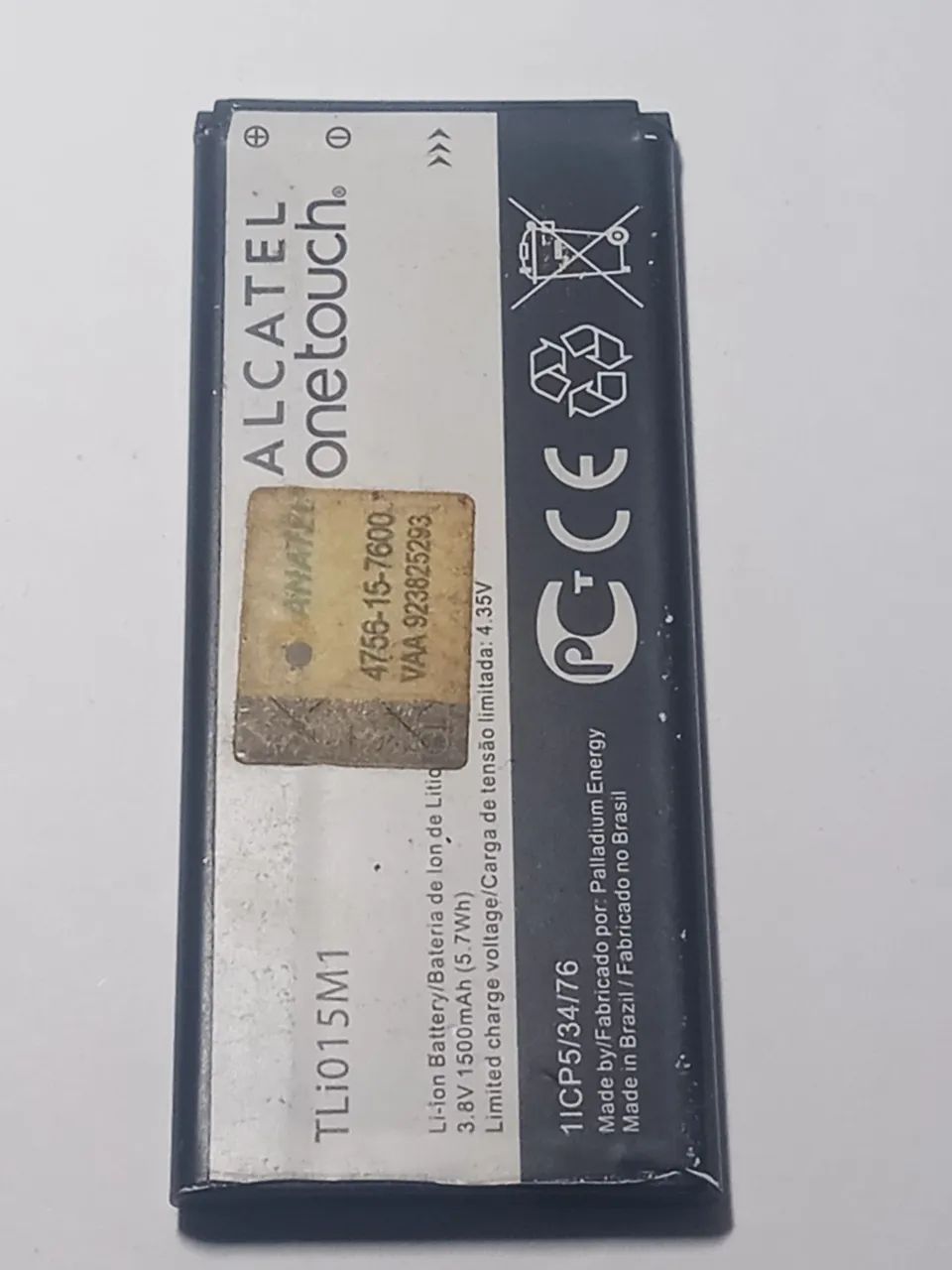 Bateria celular Alcatel onetouch pix 4 modelo TLi015M1 de 1500mAh