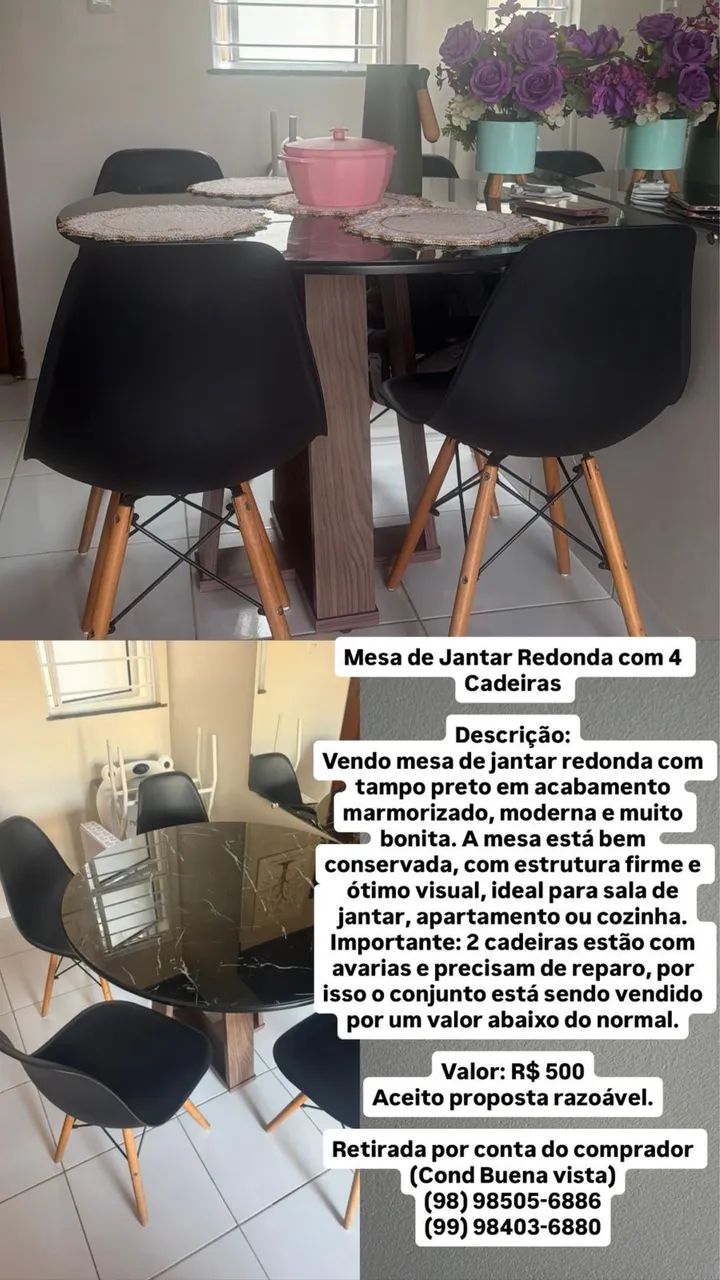 Mesa Com 4 Cadeiras  - Foto 5