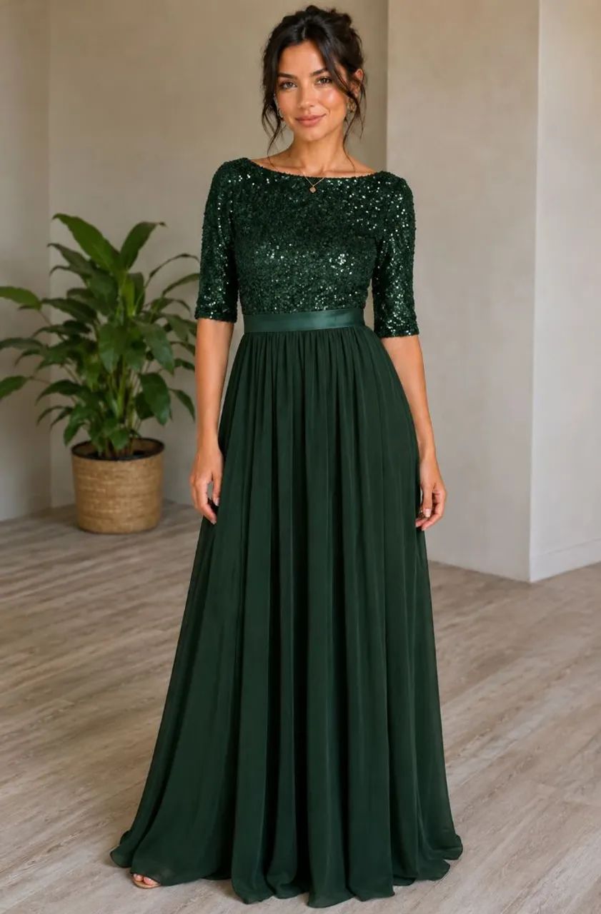 Vestido verde esmeralda 