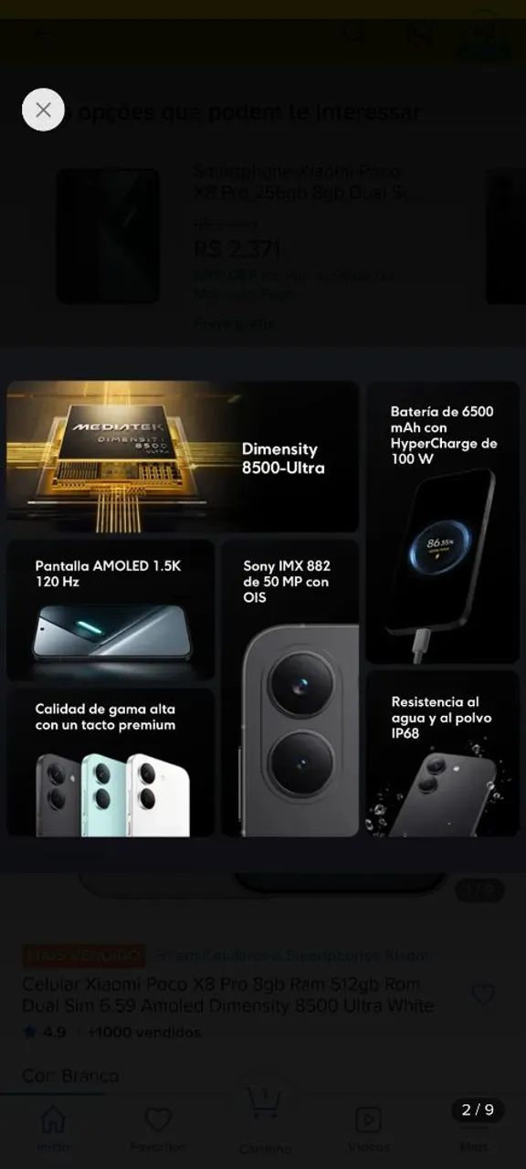 Troco Xiaomi Poco x8 pro 512gb - Foto 2