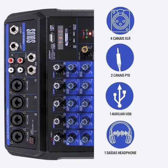 MESA DE SOM COMPACTA SOLUS CLICK-6 - Foto 4