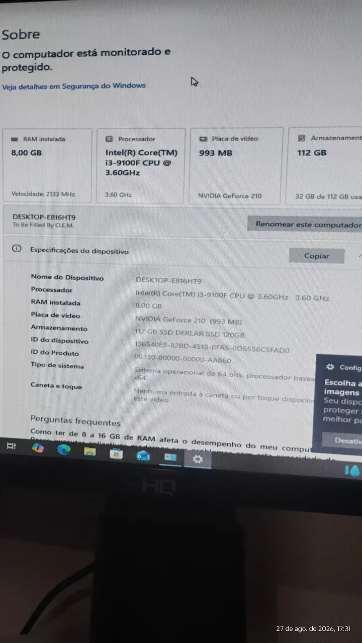 CPU i3 nona geração com placa de video. - Foto 4