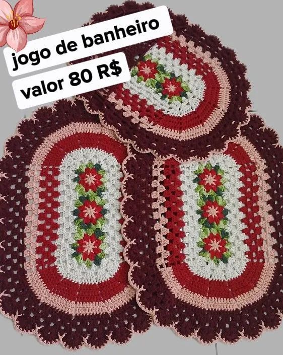 Jogo de banheiro de crochê 