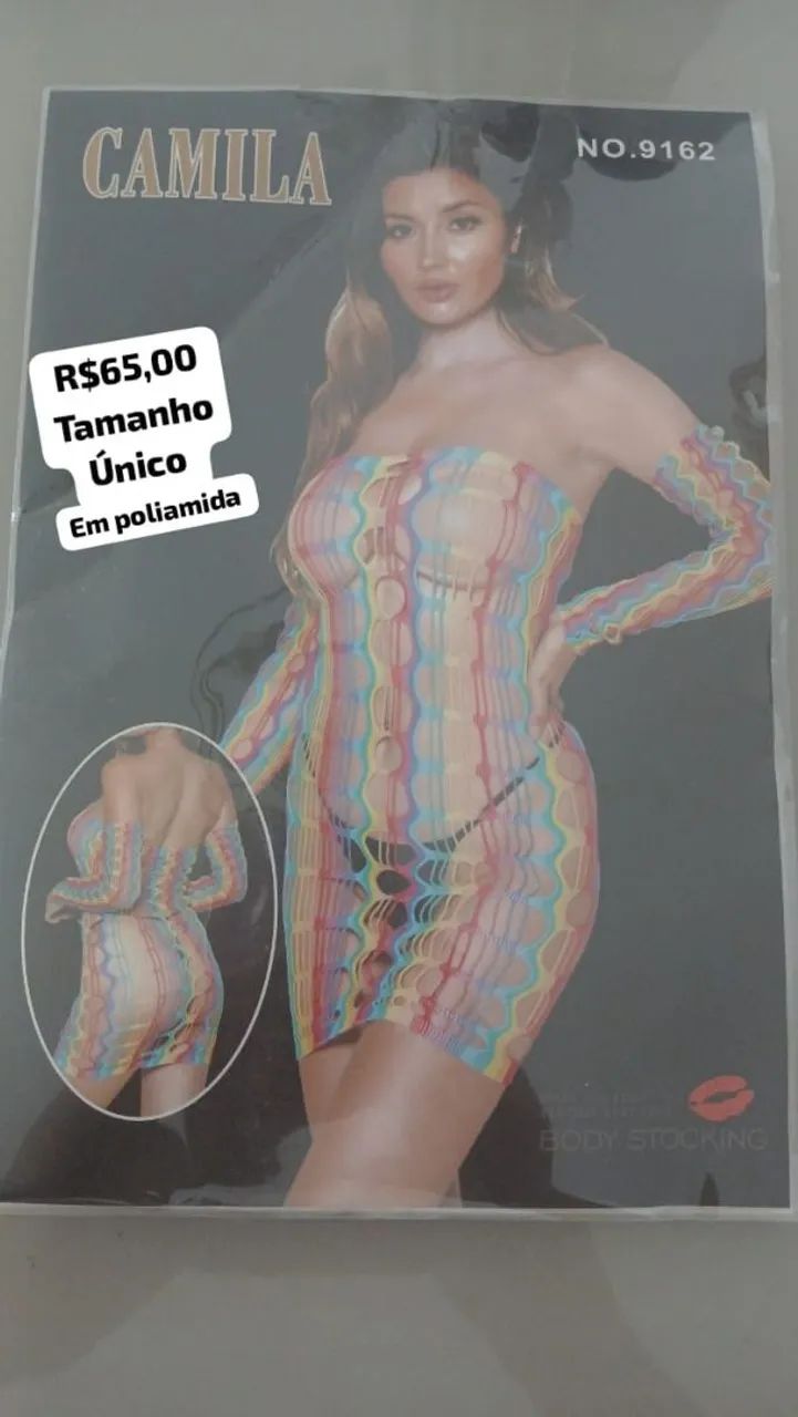 Lingerie em poliamida arrastão  - Foto 3