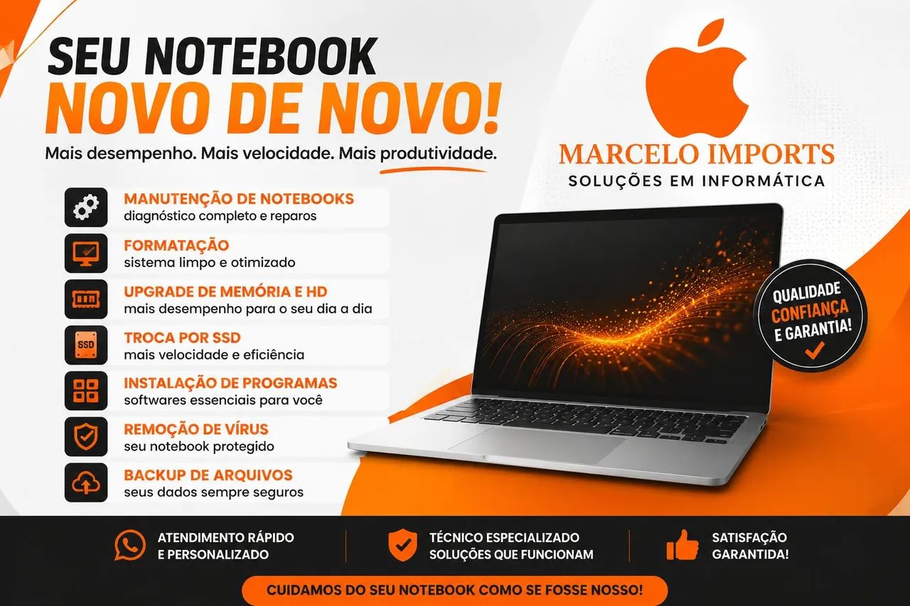 Manutenção formatação upgrade notebook 