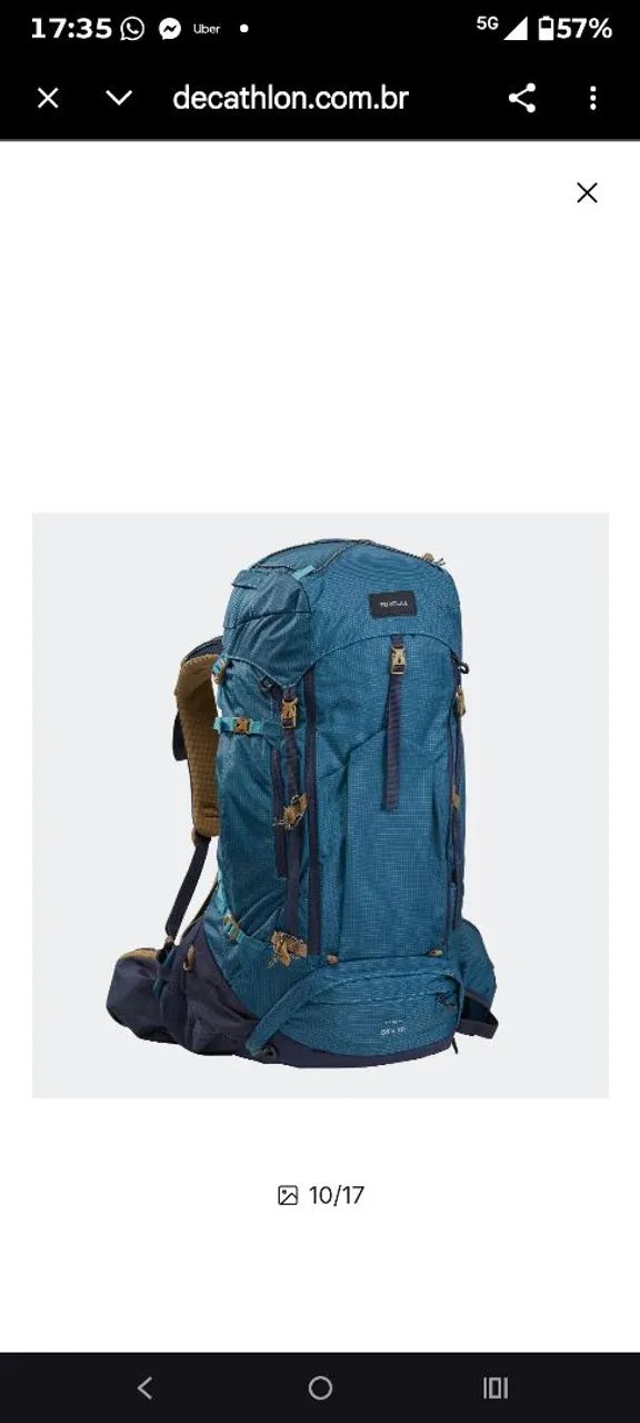 Mochila Adulta de Trekking 50L+10L Air MT500 Simond Azul - Foto 4