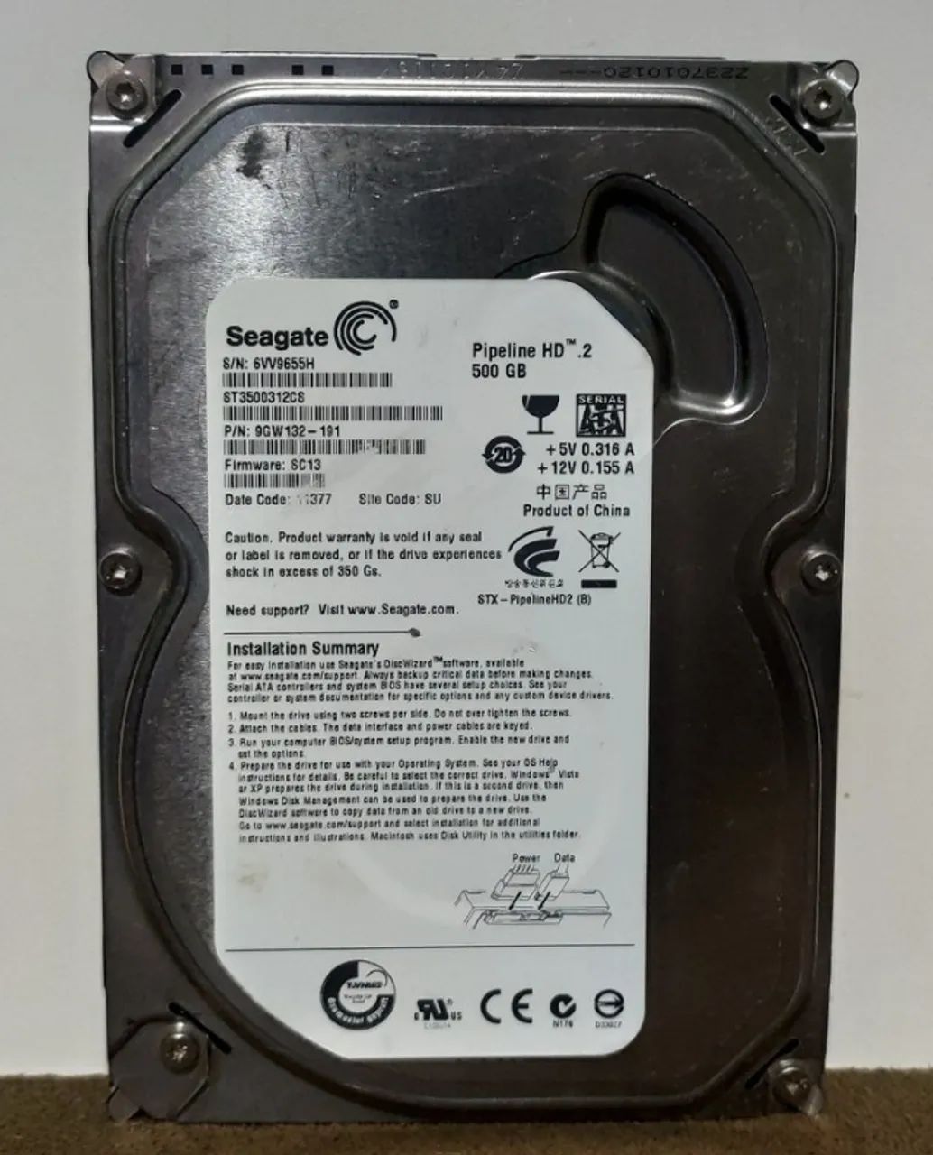 Hdd 500GB 3,5" Sata Pc Desktop Computador Dvr Camera Cftv - Hd Usados Funcionando Perfeita - Foto 2