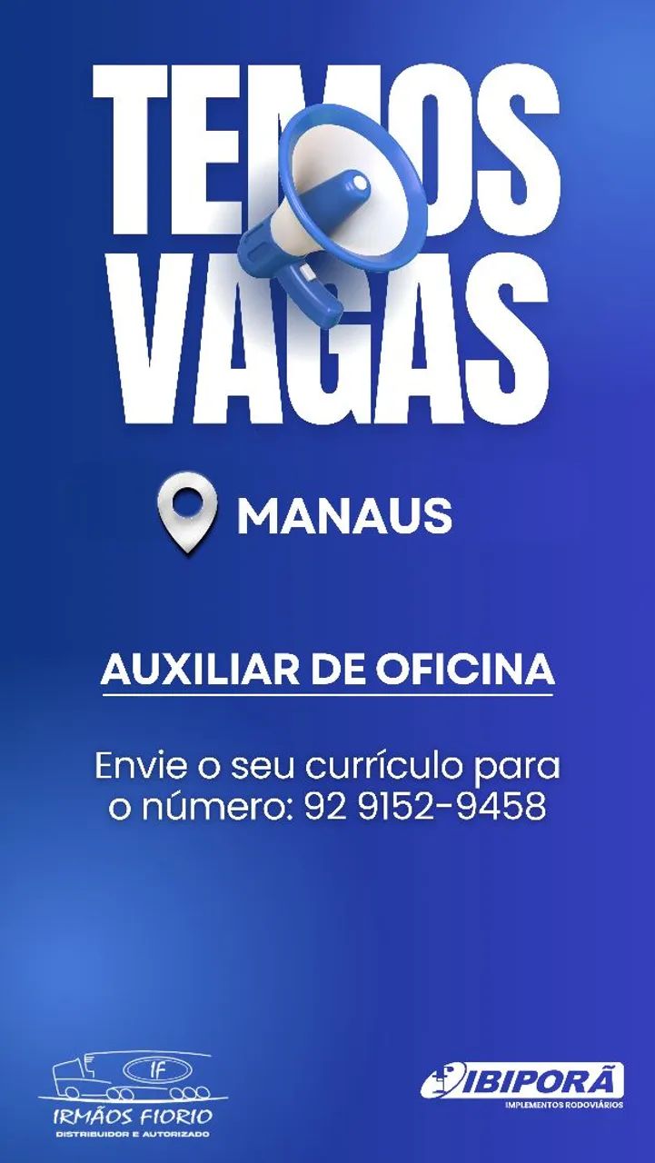 Vaga para auxiliar de oficina (caminhao)