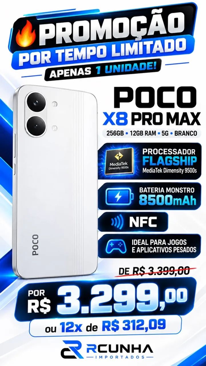 Celular Xiaomi Poco X8 Pro Max 256gb PRONTA ENTREGA 