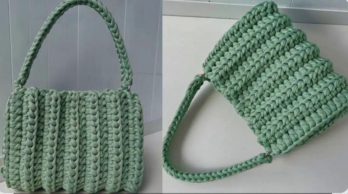 Bolsa com fio de malha (crochê)