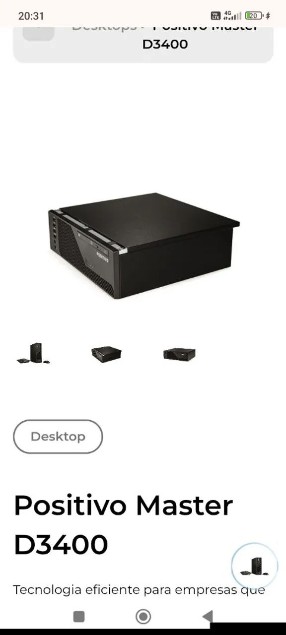 Positivo Master D3400<br>Tecnologia