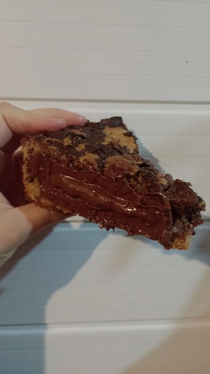 Fatias torta cookie com Nutella 