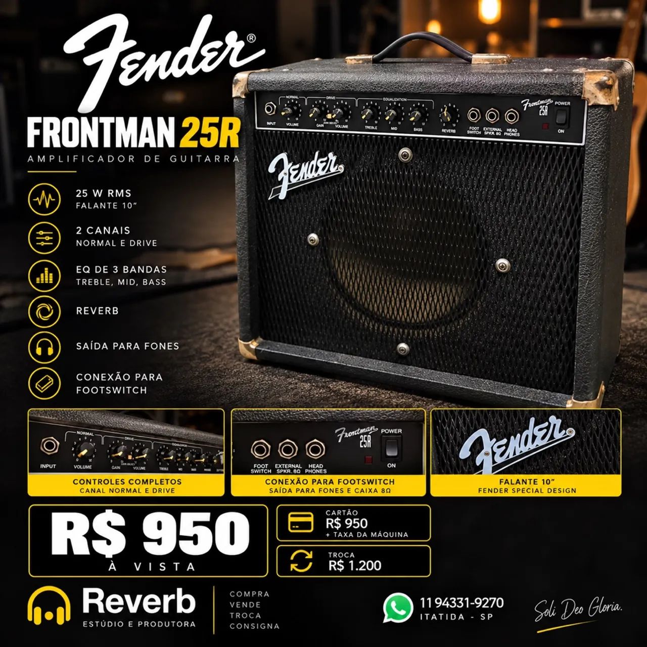 Amplificador Fender Frontman 25R - Instrumentos musicais - Núcleo