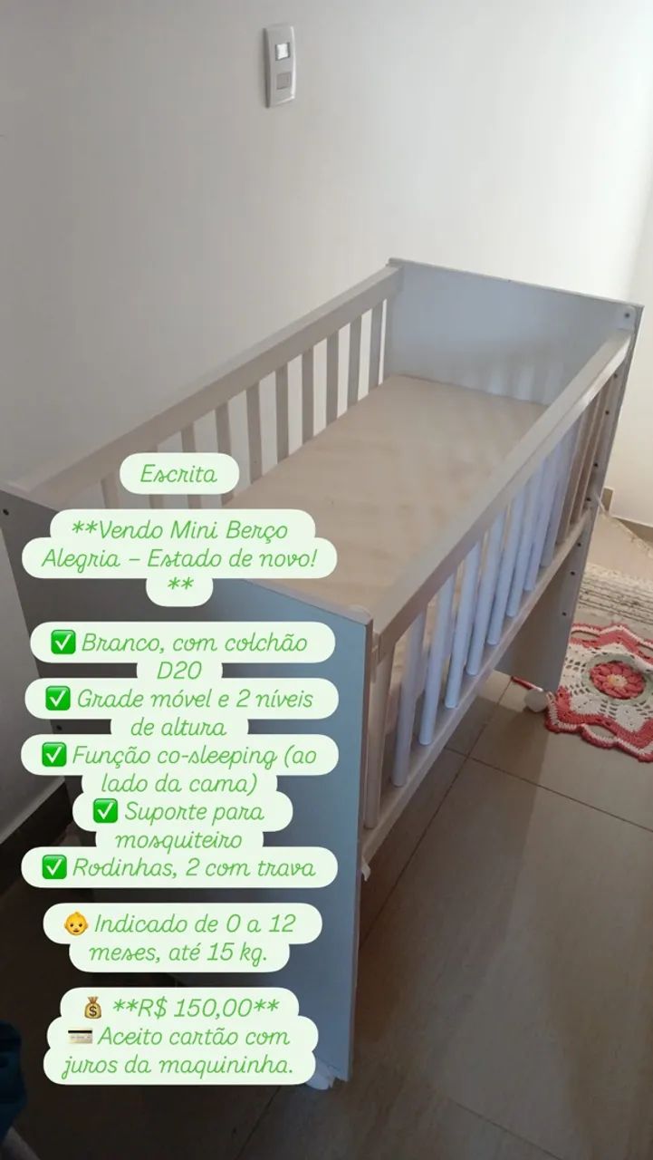 Mini berço com colchão