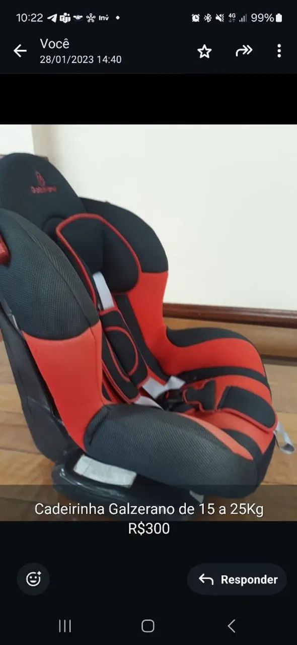 Cadeirinha reclinável Galzerano Vermelha e Azul até 36kg<br>Eder Muller