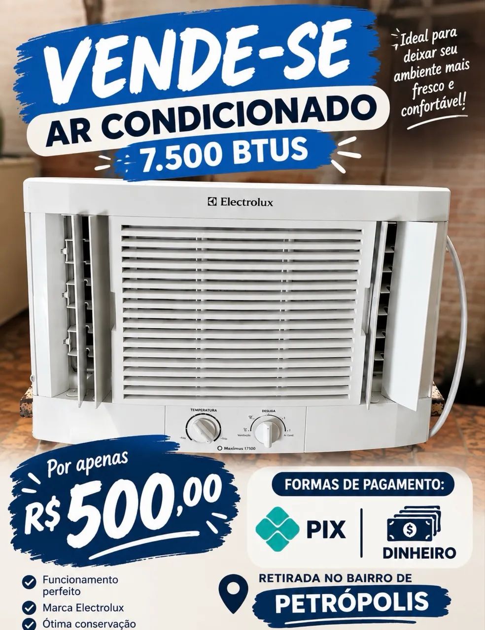 Ar condicionado 7.500 btus
