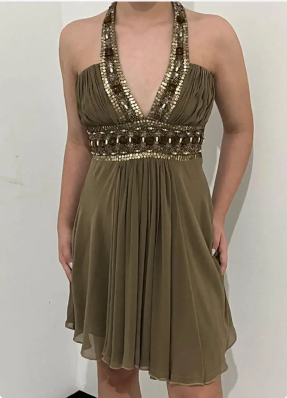 Vestido marrom de festa - Foto 5