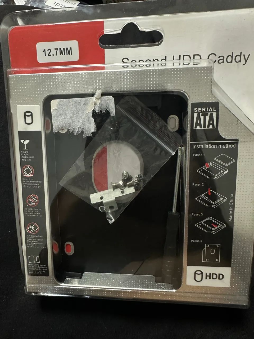 Adaptador Caddy 12,7mm para Segundo HD SSD Notebook