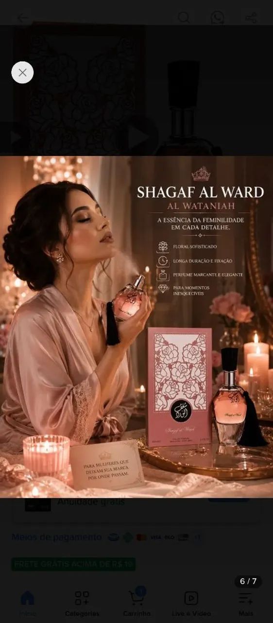 Perfume shagaf al ward feminino árabe  - Foto 3
