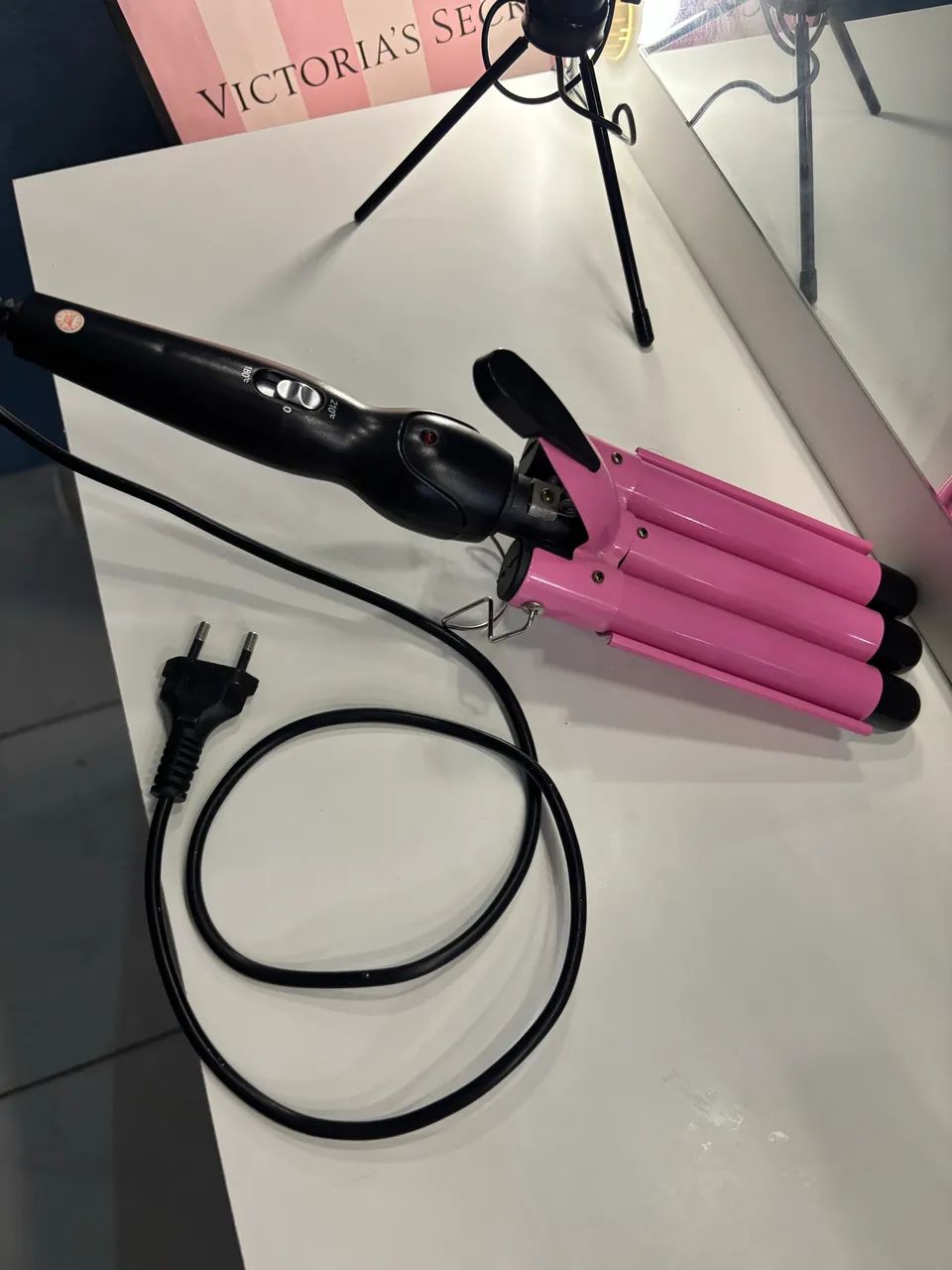 Modelador de cabelo triondas rosa