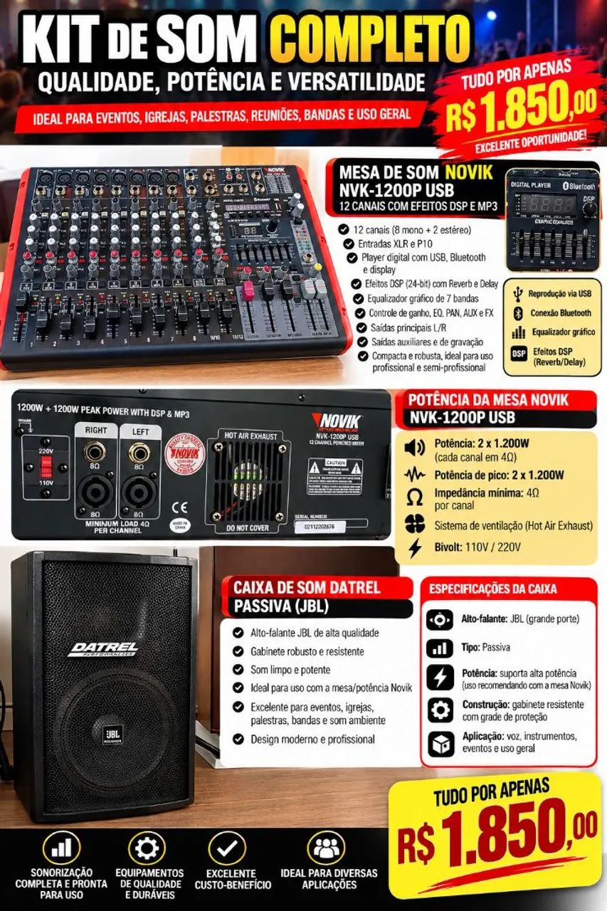 Equipamento de som completo! 
