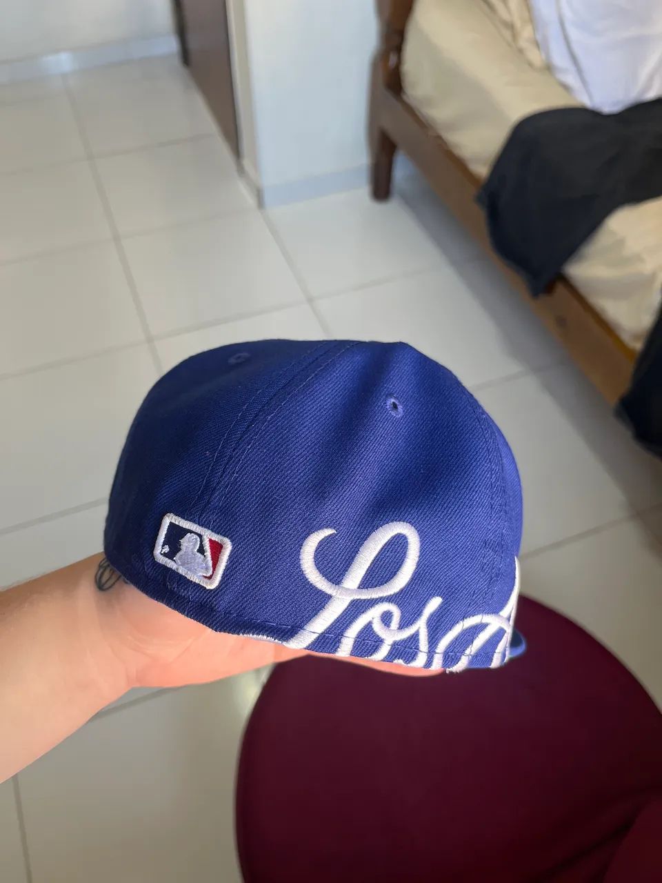 boné new era aba reta 59fifty mlb los angeles dodgers side split  - Foto 4