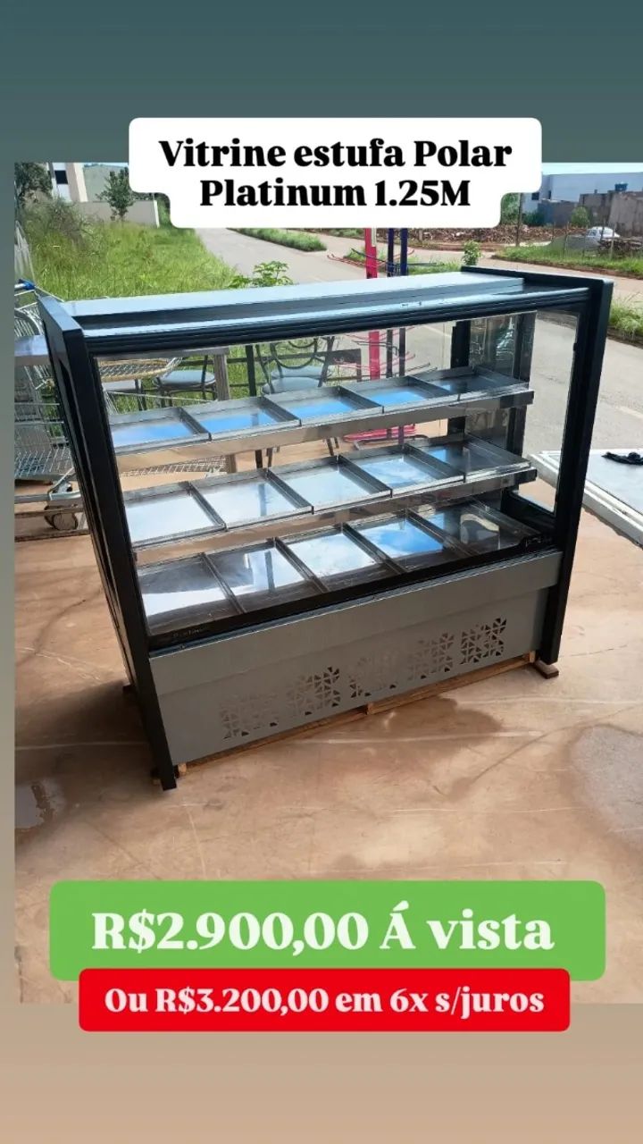 VITRINE ESTUFA 1.25M AQUECIDA MARCA POLAR USADA 