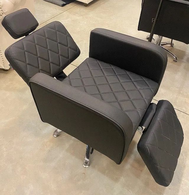 Cadeira de Cabeleireiro e Make com Encosto e Descanso de Pernas Reclináveis - Pentapé - Foto 3