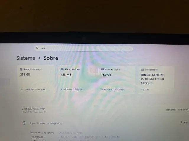 Notebook HP G8 | Core i5 10th | 16GB RAM | SSD NVMe 250GB - Foto 2